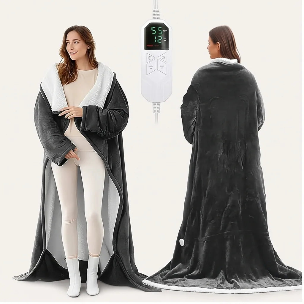 Electric Heated Wearable Blanket with Foot Pocket
