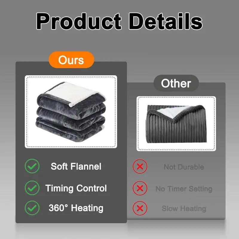 Electric Heated Wearable Blanket with Foot Pocket